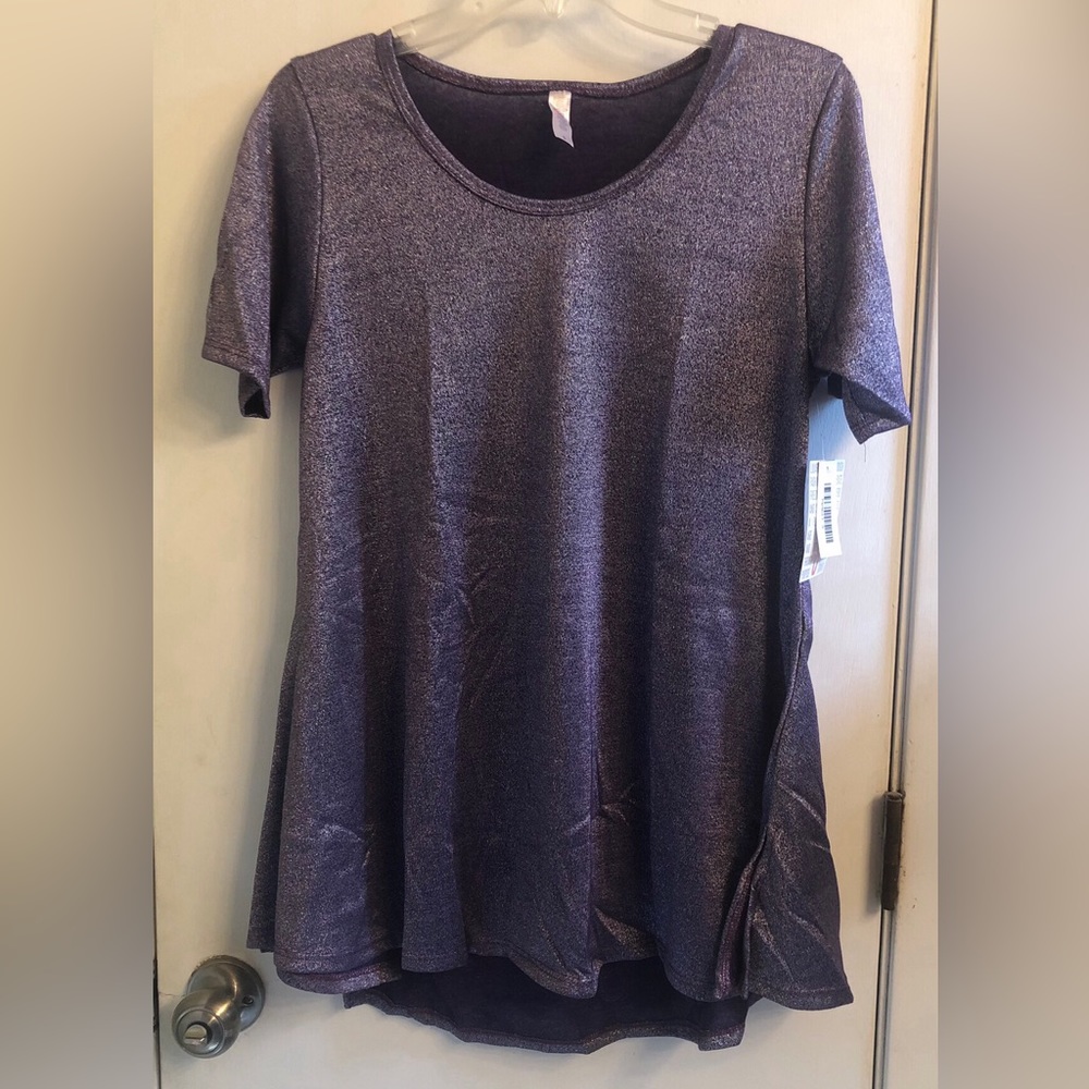 Glittery Purple Top Lularoe Perfect T size S
